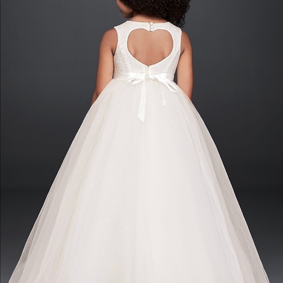 heart cut out flower girl dress